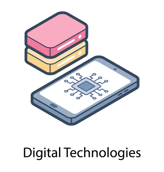 Inteligencia Artificial Móvil — Vector de stock