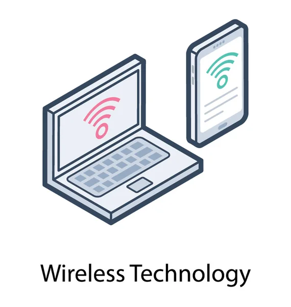 WiFi vezeték nélküli technológia — Stock Vector