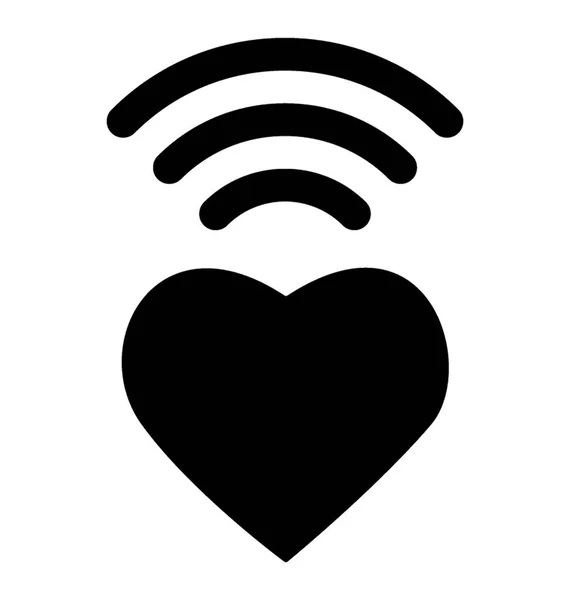 Heart Wifi Signals — Stock Vector