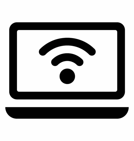 WiFi aangesloten laptop — Stockvector