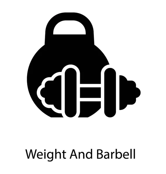 Barbell With Kettlebell — Stock Vector