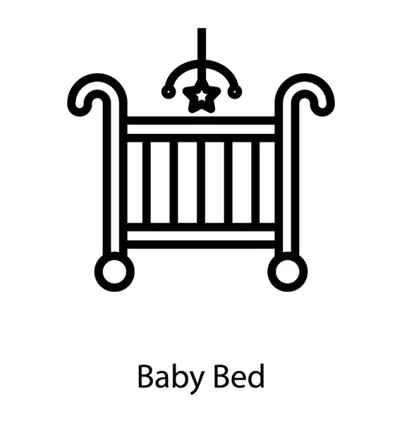 Cuna cama de bebé — Vector de stock