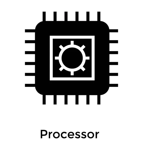 Computer Microprocessor Chip — Stock Vector