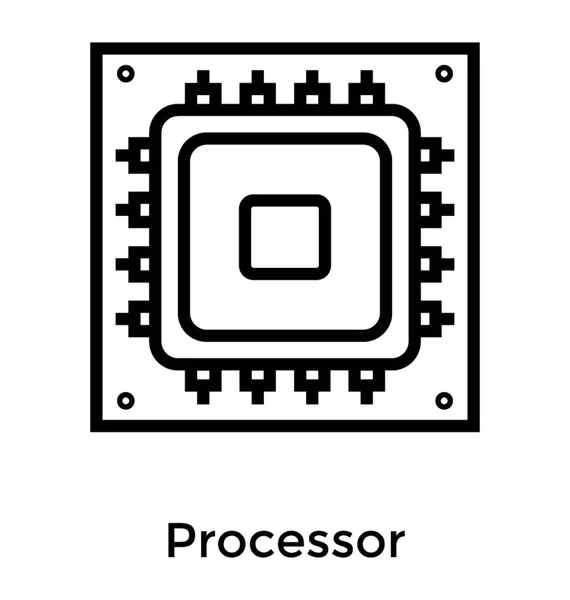 Chip Mikroprosesor Komputer - Stok Vektor