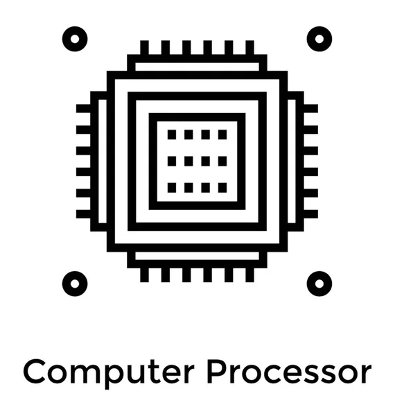 Čip procesoru počítače — Stockový vektor