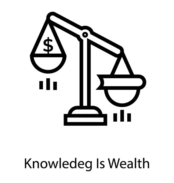Conhecimento é riqueza — Vetor de Stock
