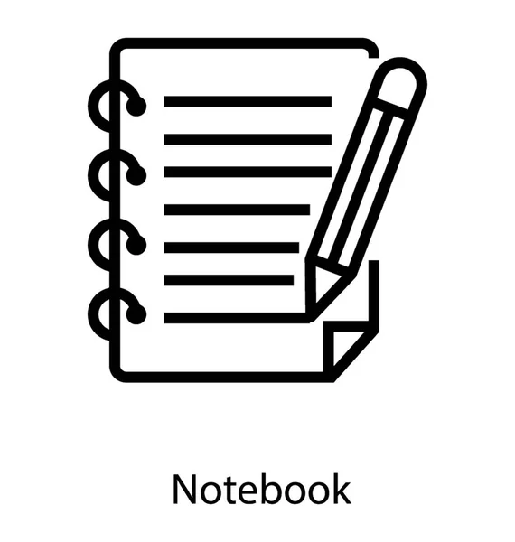 Escrita Notepad Vector — Vetor de Stock