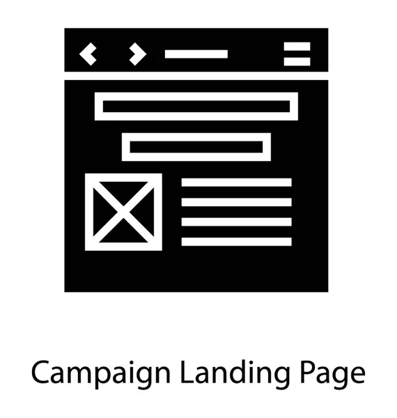 Campaign Landing Page — Stock Vector