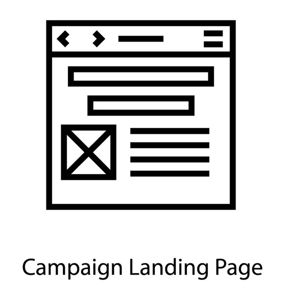 Campaña Landing Page — Vector de stock