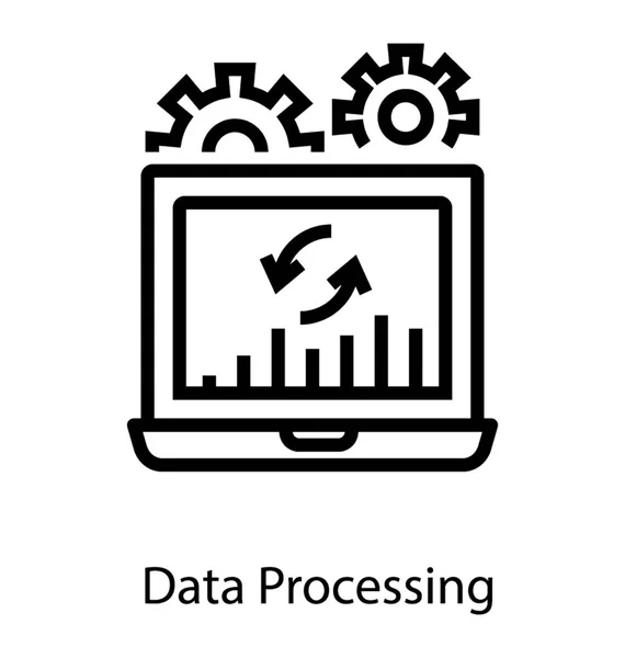 Обработка данных ноутбука — стоковый вектор