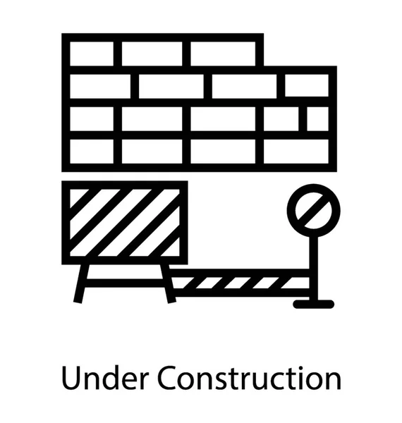 Wall Under Construction — Stock Vector