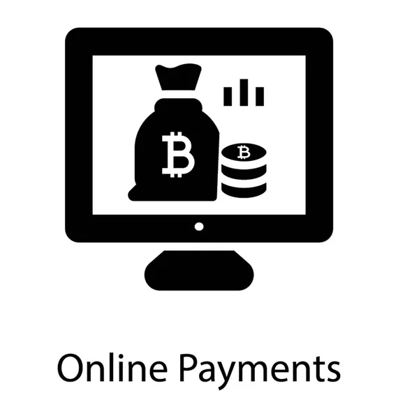 Pagamenti bitcoin online — Vettoriale Stock