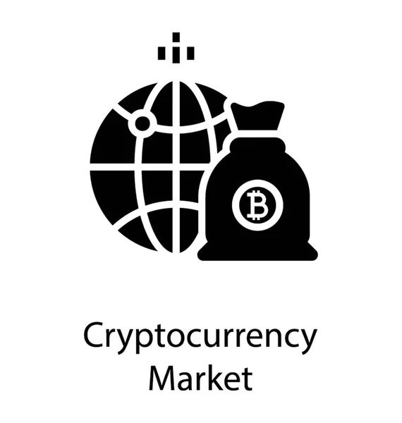 暗号通貨の世界市場 — ストックベクタ