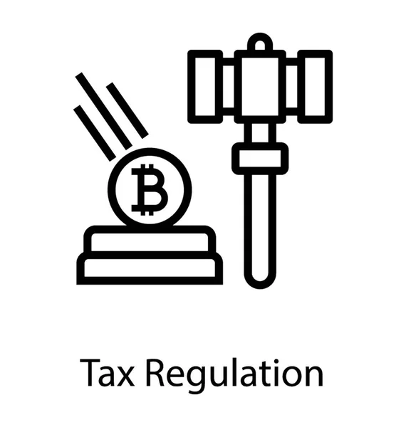 Правила Bitcoin податкові — стоковий вектор