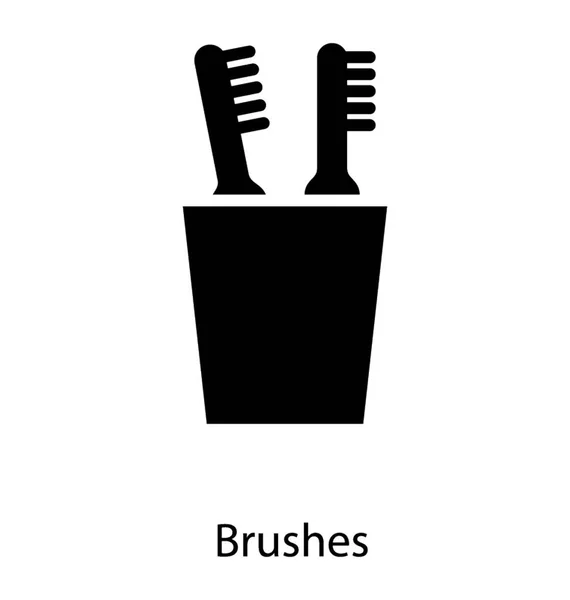Limpieza titular del cepillo de dientes — Archivo Imágenes Vectoriales
