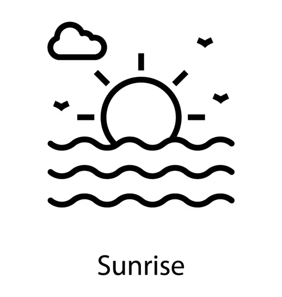 Plage Sunrise Vector — Image vectorielle