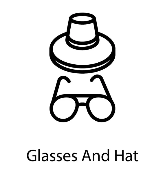 Chapéu com óculos — Vetor de Stock