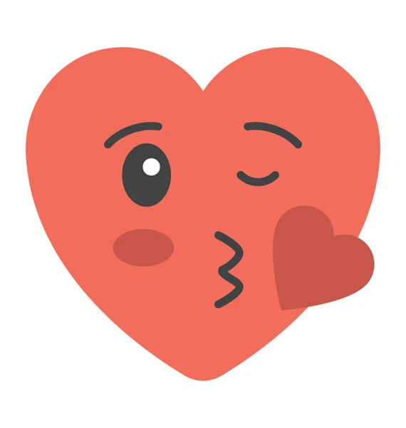 Coeur baiser Emoji — Image vectorielle