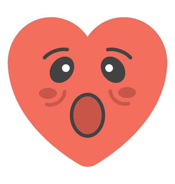 Förvånade Heart Emoji — Stock vektor