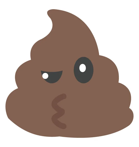 Kiss Poop Emoji — Stock Vector