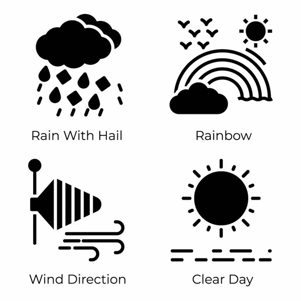 Weather Filled Vector Icon Collection — Stock Vector