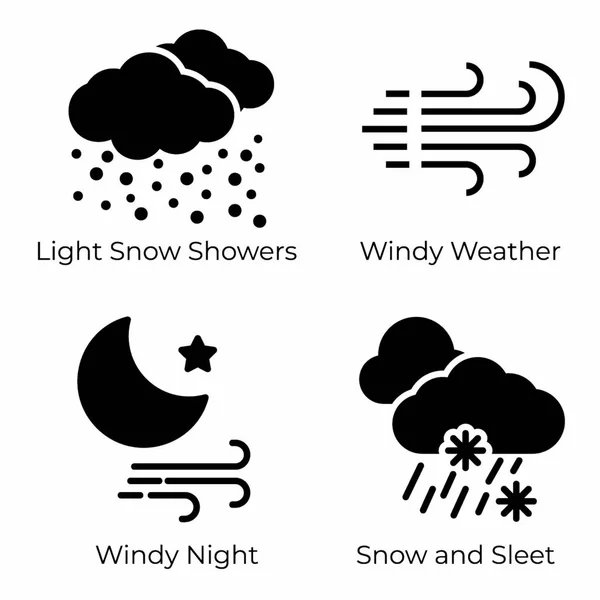 Climate Filled Vector Icons Set — Stock Vector