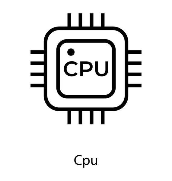Chip Mikroprosesor Komputer - Stok Vektor