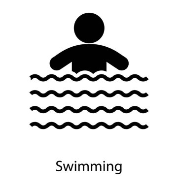Glyph tasarım simgesinde yüzme 