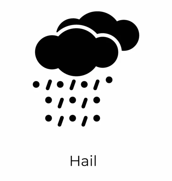 Icône Remplie Conception Tempête Grêle — Image vectorielle