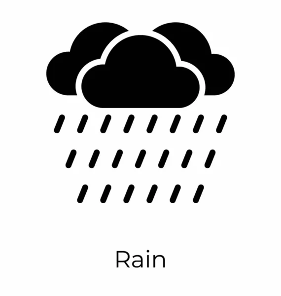 Rainy Icon Solid Design — Stock Vector