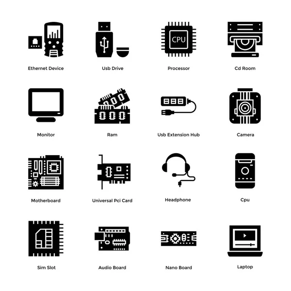 Matériel informatique Icônes vectorielles Pack — Image vectorielle