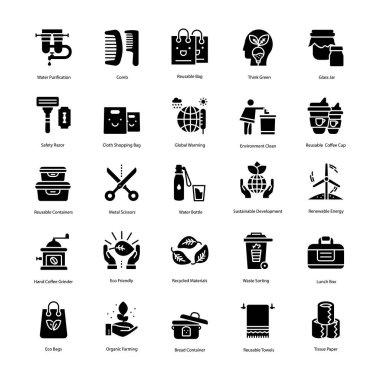Sıfır Atık Katı Simgeler Paketi