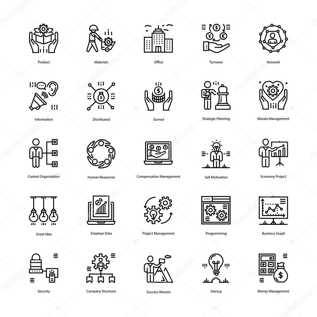 Strategy And Management Icons Set