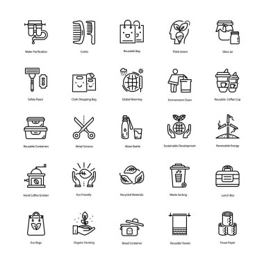 Sıfır Atık Satır Simgeleri Paketi