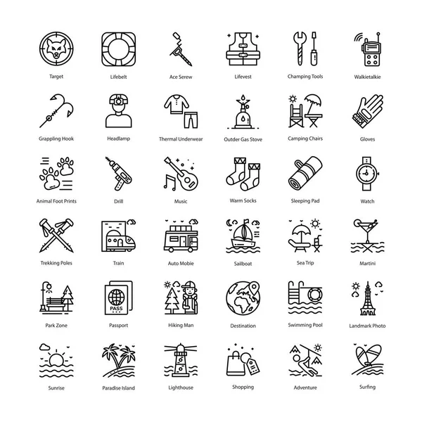 Paquete de iconos de vacaciones — Vector de stock