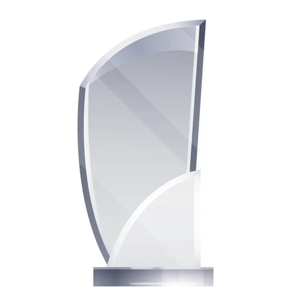 Trofeo transparente de vidrio — Vector de stock