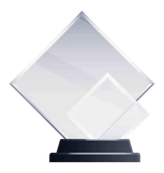 Trofeo transparente de vidrio — Vector de stock
