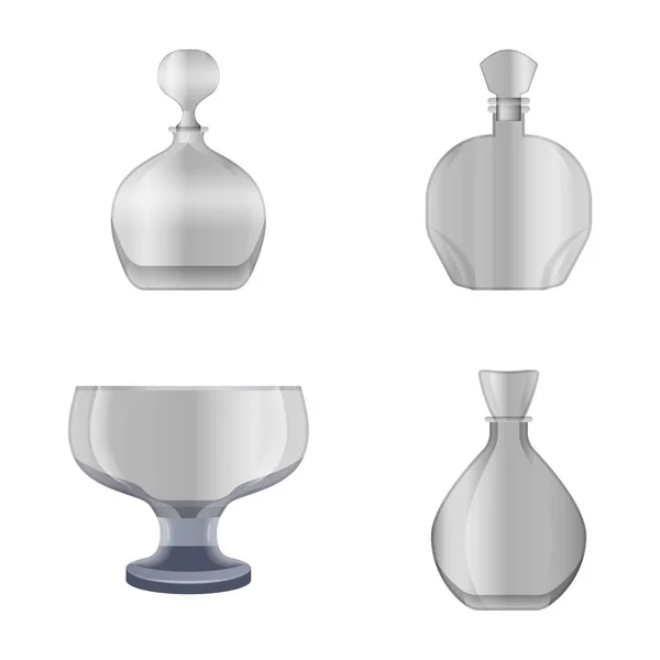 Vasos y botellas Iconos — Vector de stock