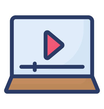 Video streaming, düz simge tasarımı 