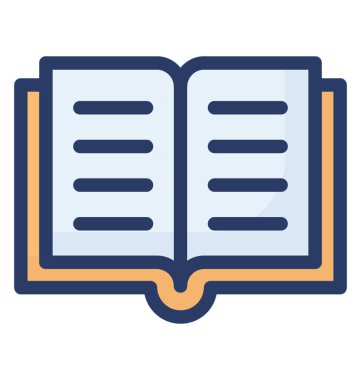 Düz tasarım açık kitap simgesi 