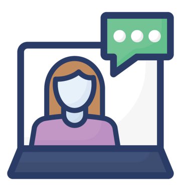 Beyaz arka planda yalıtılmış web sohbet simgesi 