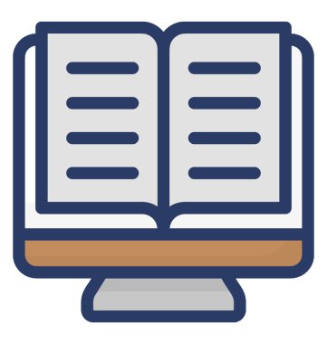 Düz tasarım online kitap simgesi 