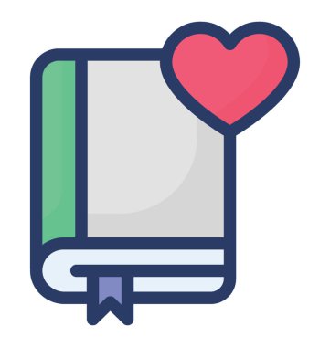 Favori kitap, düz tasarım simgesi 