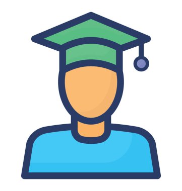 Lisansüstü öğrenci, düz simge tasarımı 