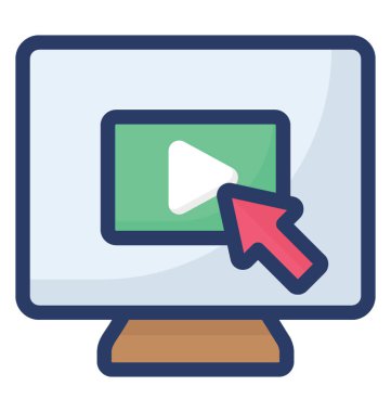 Video tıklama, düz simge tasarımı 