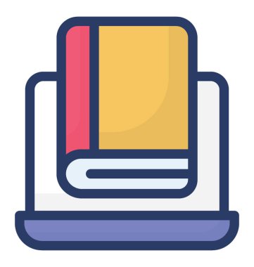 E kitap, düz simge tasarımı 