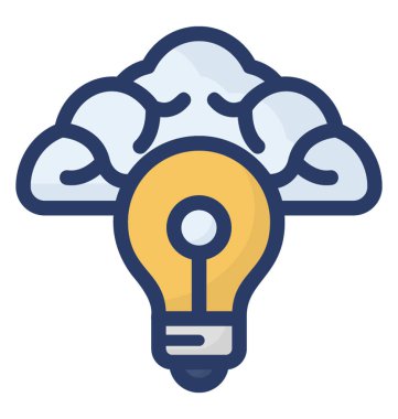 Yaratıcı beyin, düz simge tasarımı 