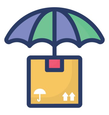 Düz tasarımlı parsel sigorta simgesi