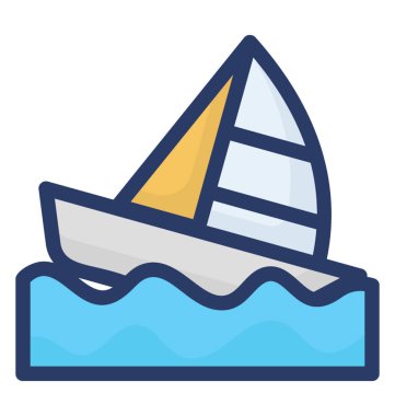 Yelken simgesi düz vektör tasarımı.