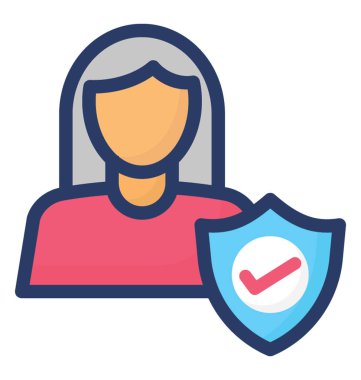 Kişisel güvenlik simgesinin düz vektör tasarımı.